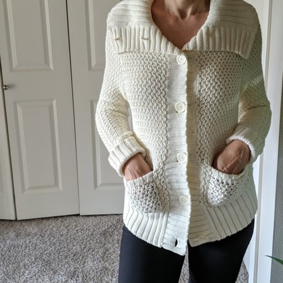 Caslon Cotton Blend Cardigan Sweater Button Down Cotton Blend - Picture 1 of 11